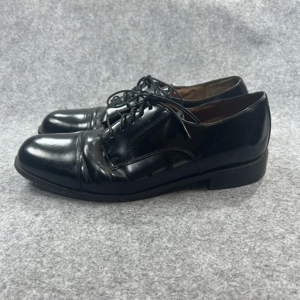 Bostonian Classics First Flex Oxford 9M Black Leather Cap Toe Dress Shoes